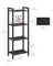 4-Tier Bookshelf - Engineered Wood - Ebony Black