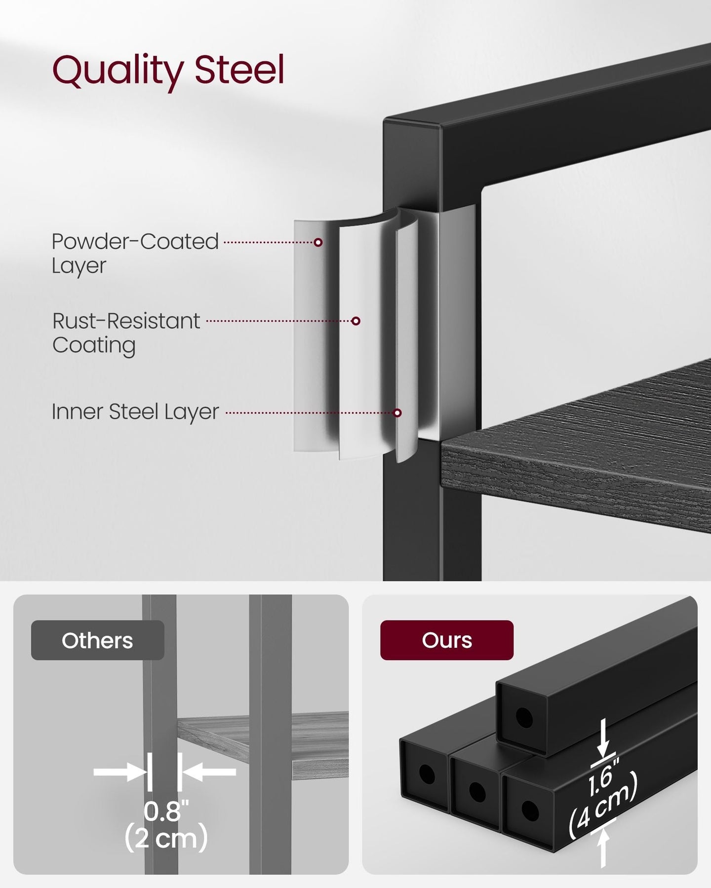 4-Tier Bookshelf - Engineered Wood - Ebony Black