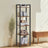 5-Tier Bookcase - Wood - Rustic Brown and Black - Freestanding Storage for Home Office and Living Room