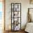 5-Tier Bookcase - Wood - Rustic Brown and Black - Freestanding Storage for Home Office and Living Room