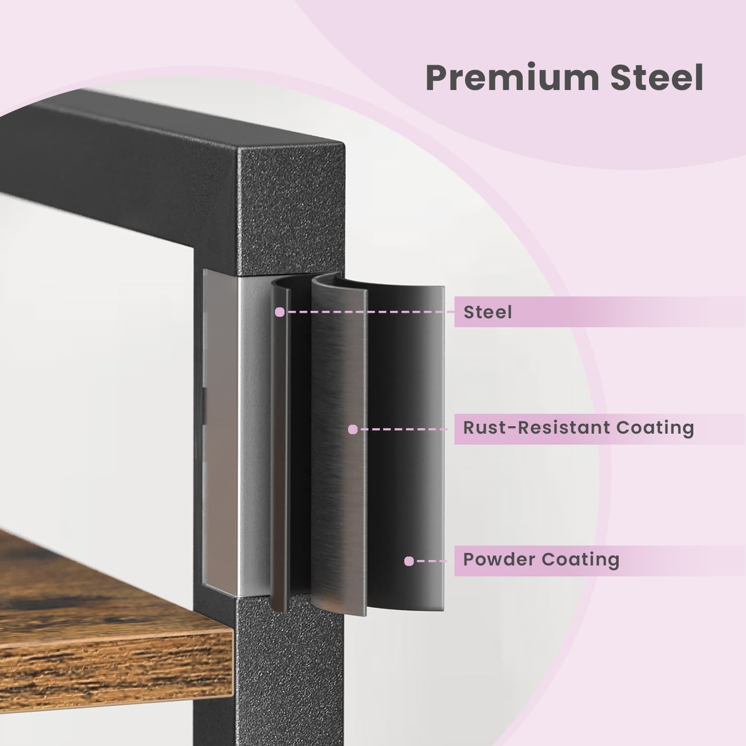 5-Tier Bookcase - Wood - Rustic Brown and Black - Freestanding Storage for Home Office and Living Room