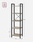 5-Tier Bookshelf - Steel Frame - Rustic Brown and Black