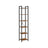 6-Tier Bookshelf - Wood - Rustic Brown and Black - Open Storage Design for Office and Living Room