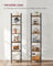 6-Tier Bookshelf - Wood - Rustic Brown and Black - Open Storage Design for Office and Living Room