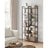 6-Tier Bookshelf - Engineered Wood - Rustic Brown and Black - Open Storage Shelving