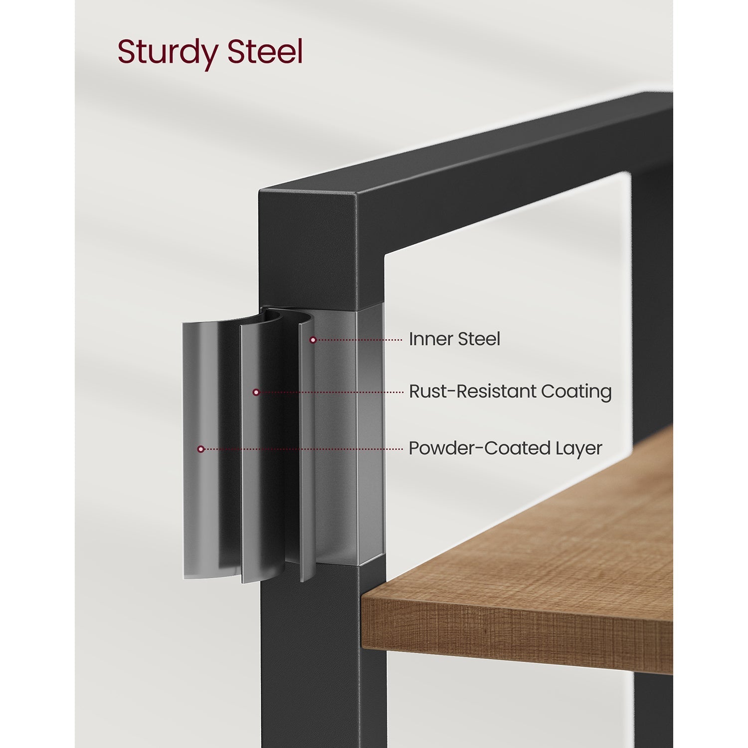 6-Tier Bookshelf - Engineered Wood - Rustic Brown and Black - Open Storage Shelving