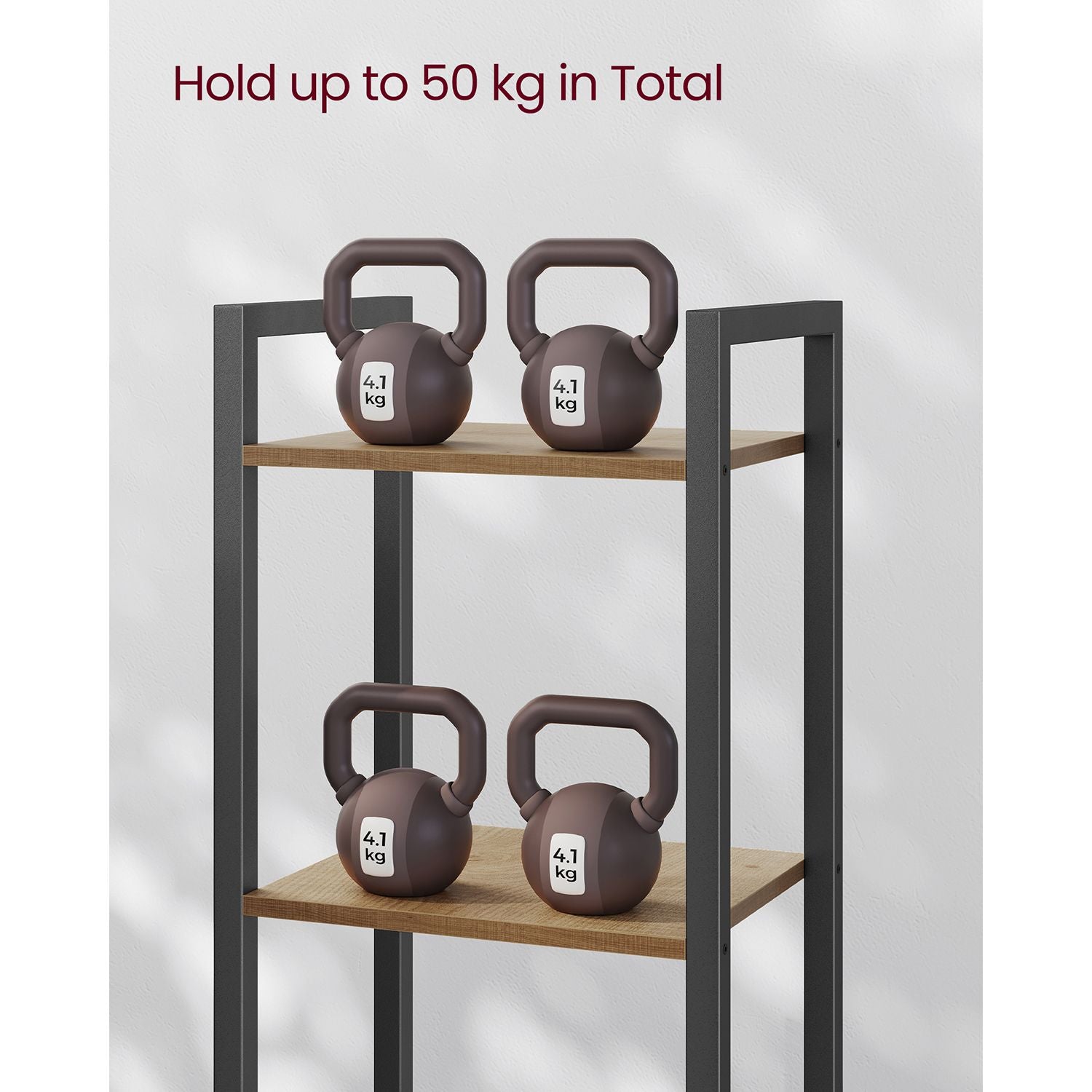 6-Tier Bookshelf - Engineered Wood - Rustic Brown and Black - Open Storage Shelving
