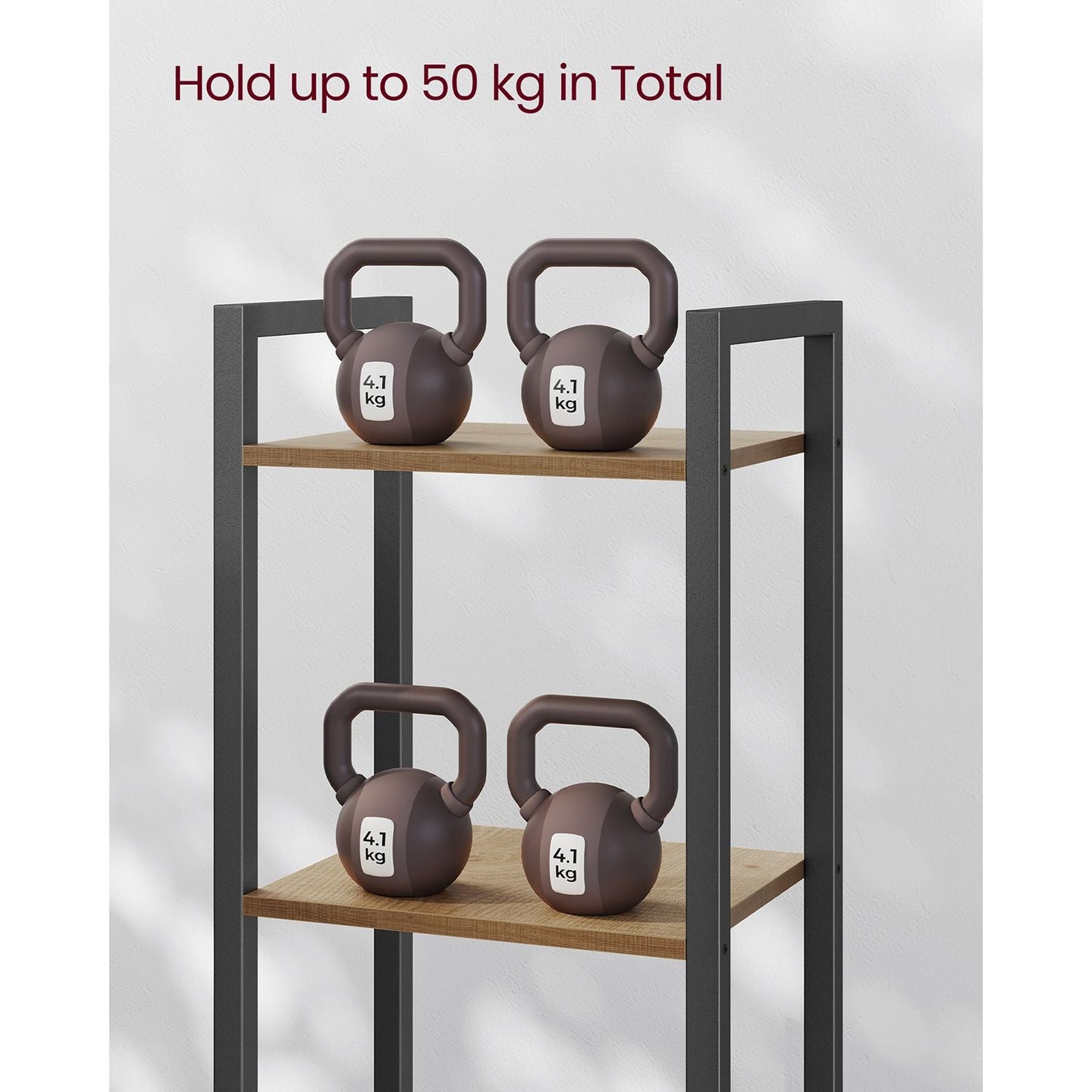 6-Tier Bookshelf - Engineered Wood - Rustic Brown and Black - Open Storage Shelving