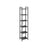 6-Tier Bookshelf - Particle Board - Ebony Black - Open Storage Design