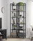 6-Tier Bookshelf - Particle Board - Ebony Black - Open Storage Design