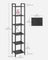 6-Tier Bookshelf - Particle Board - Ebony Black - Open Storage Design
