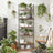 Ladder Shelf - 5-Tier Industrial Design - Wood - Rustic Brown and Black