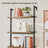 Wall-Mounted Ladder Shelf - 6-Tier Design - Wood - Rustic Brown and Black - Safety First