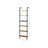 Wall-Mounted Ladder Shelf - 6-Tier Design - Wood - Rustic Brown and Black - Safety First