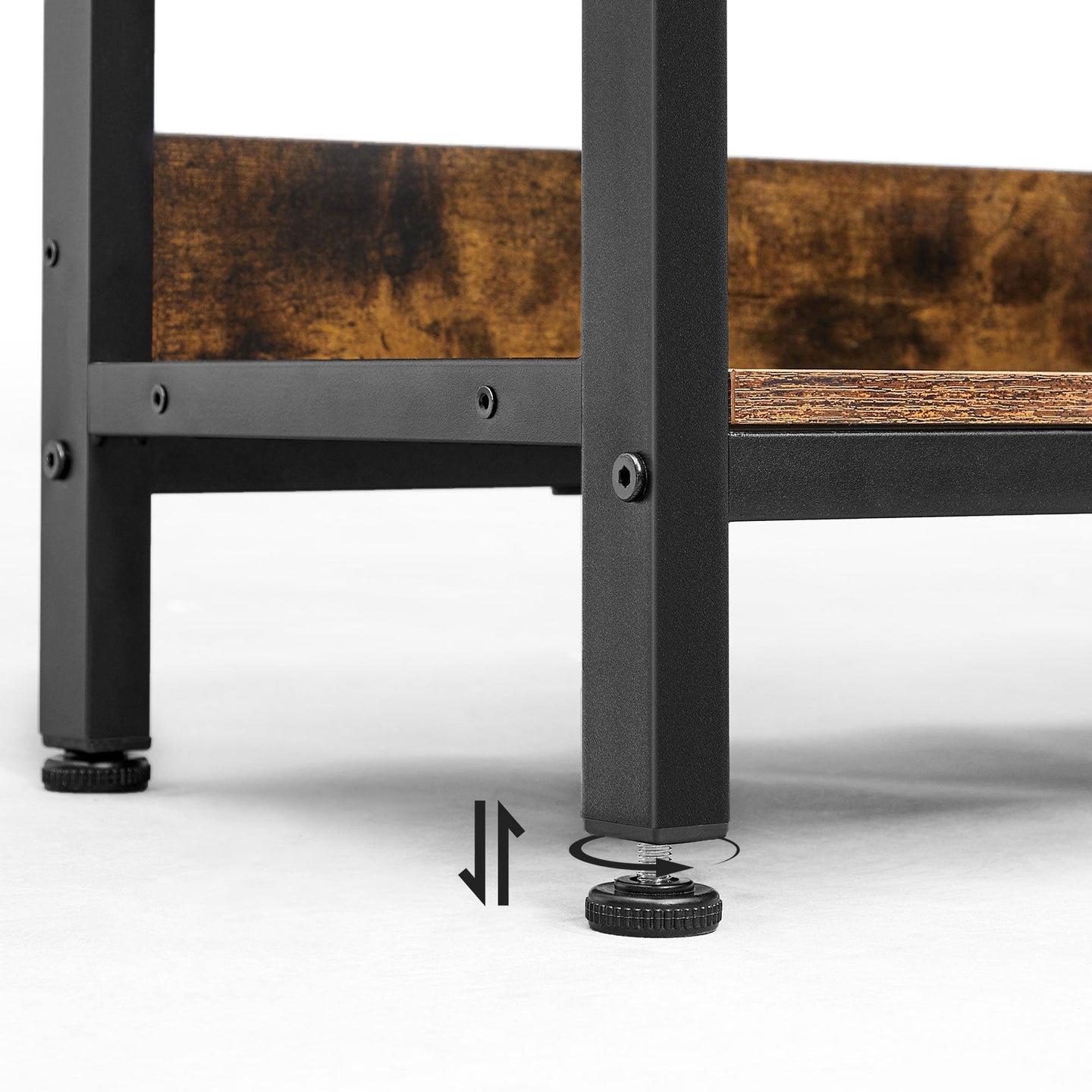 Bookshelf - Wood - Rustic Brown and Black - 6 Compartments