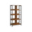 4-Tier Bookshelf - Wood - Rustic Brown and Black - Safety First with Anti-Tip Features