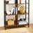 4-Tier Bookshelf - Wood - Rustic Brown and Black - Safety First with Anti-Tip Features