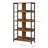 4-Tier Bookshelf - Wood - Rustic Brown and Black - Safety First with Anti-Tip Features