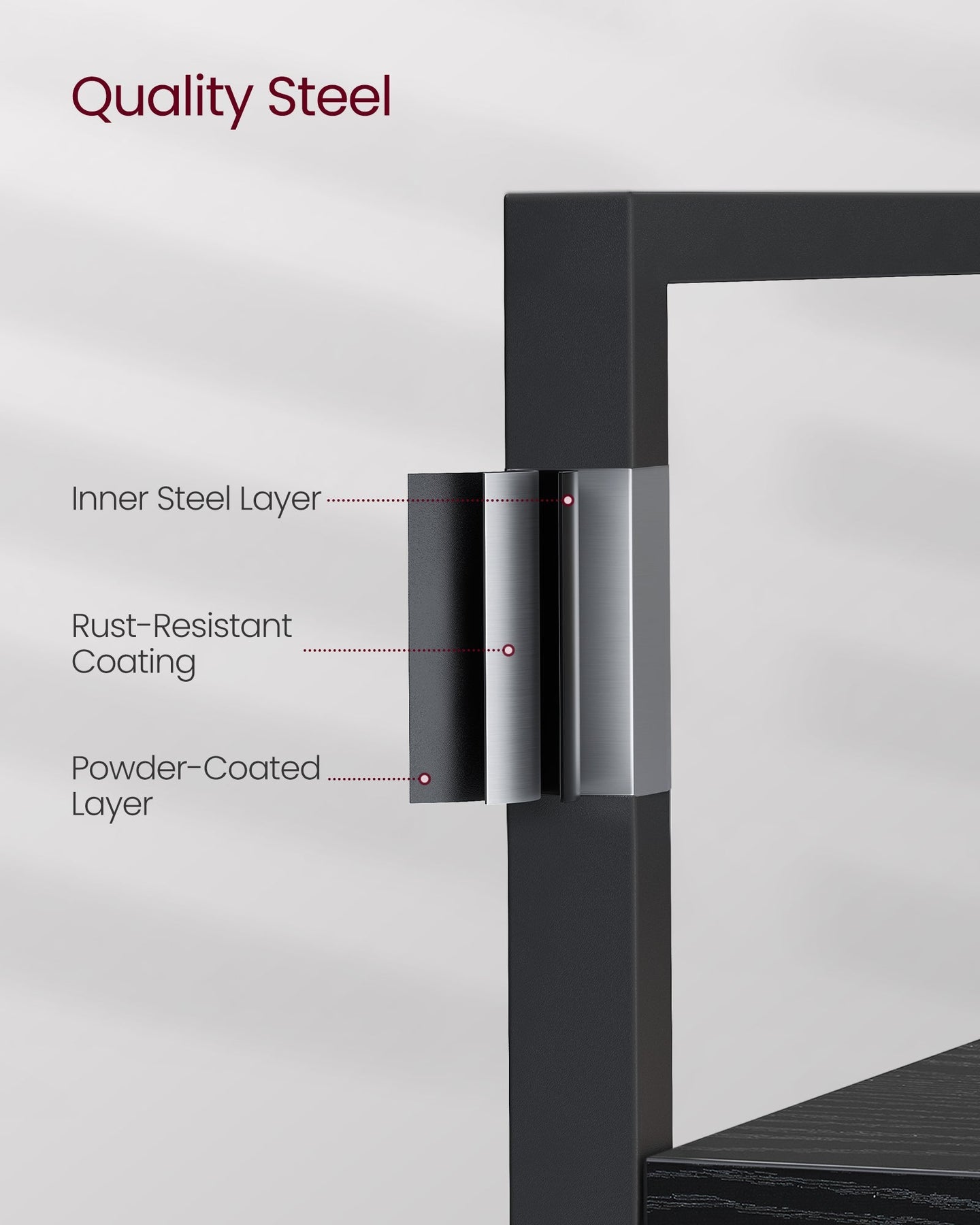 Bookcase - Metal - Ebony Black - 14 Storage Shelves