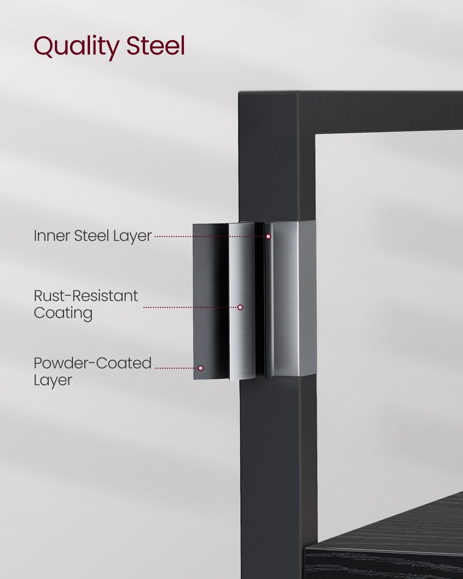 Bookcase - Metal - Ebony Black - 14 Storage Shelves