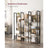Bookshelf - Metal - Rustic Brown and Black - 14 Storage Shelves