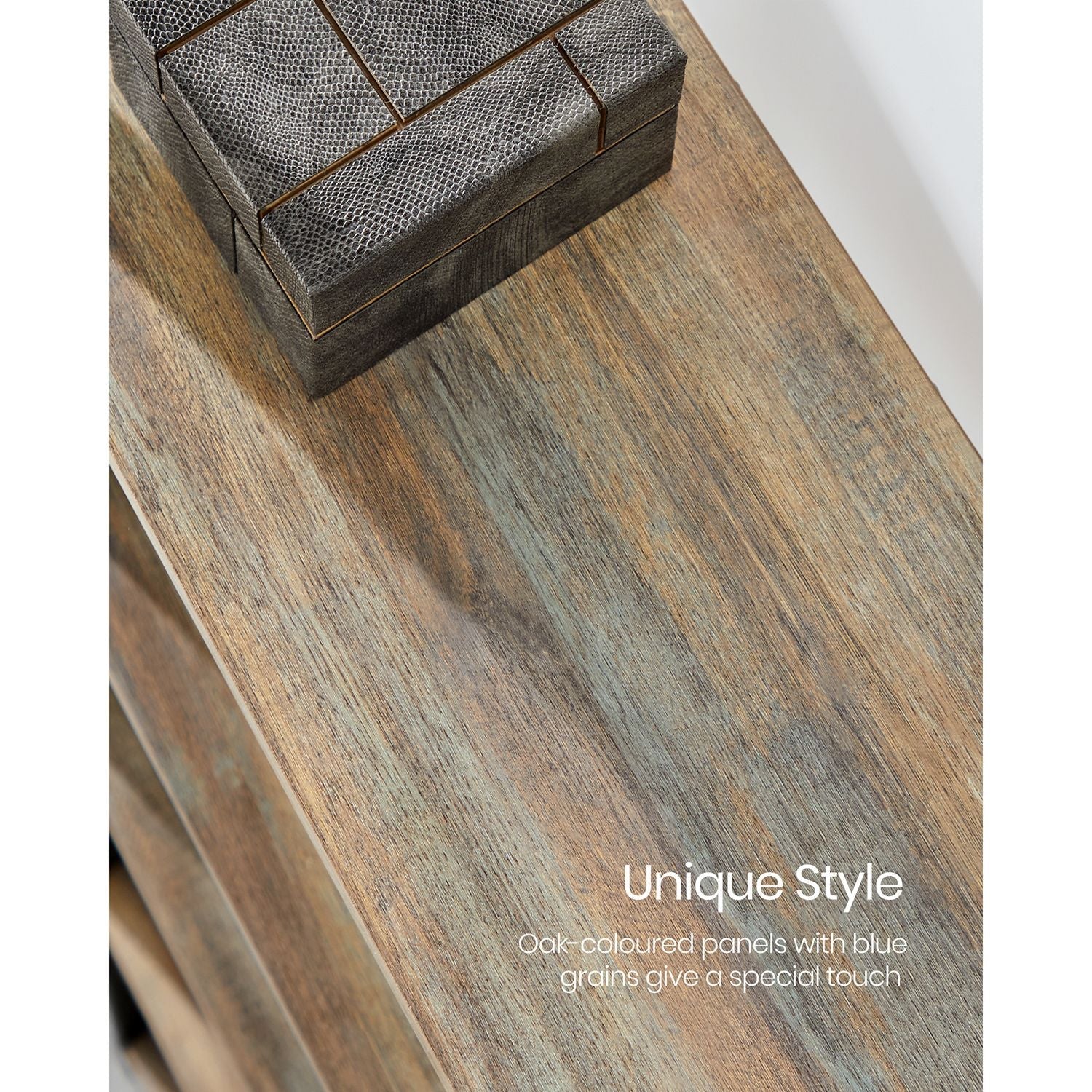 Bookshelf - Metal - Rustic Brown and Black - 14 Storage Shelves