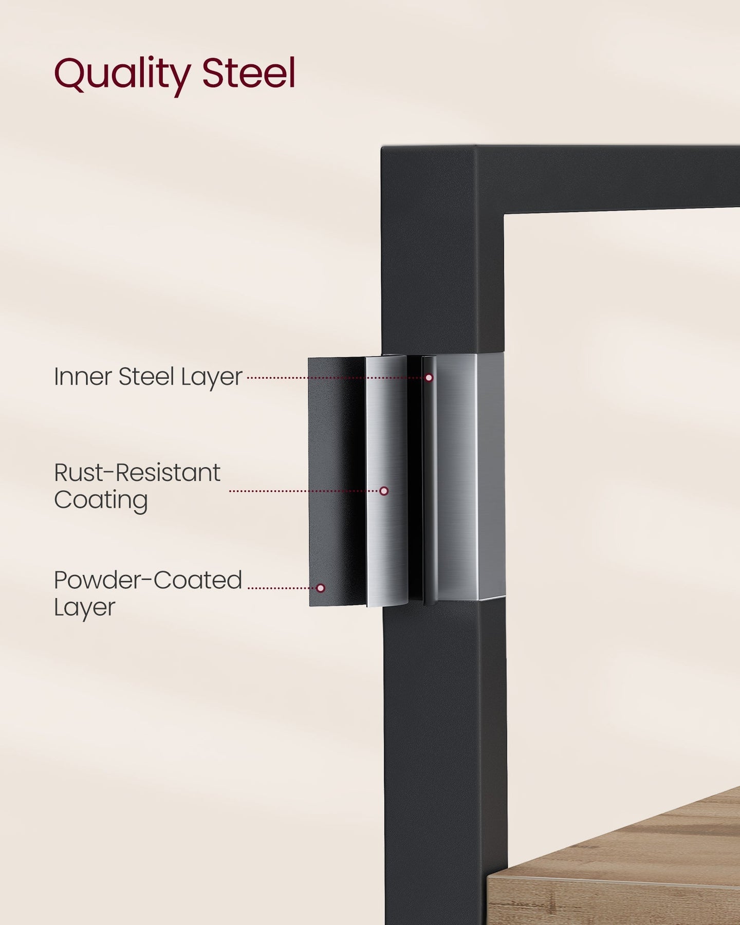 Bookcase - Metal - Rustic Brown - 14 Shelves
