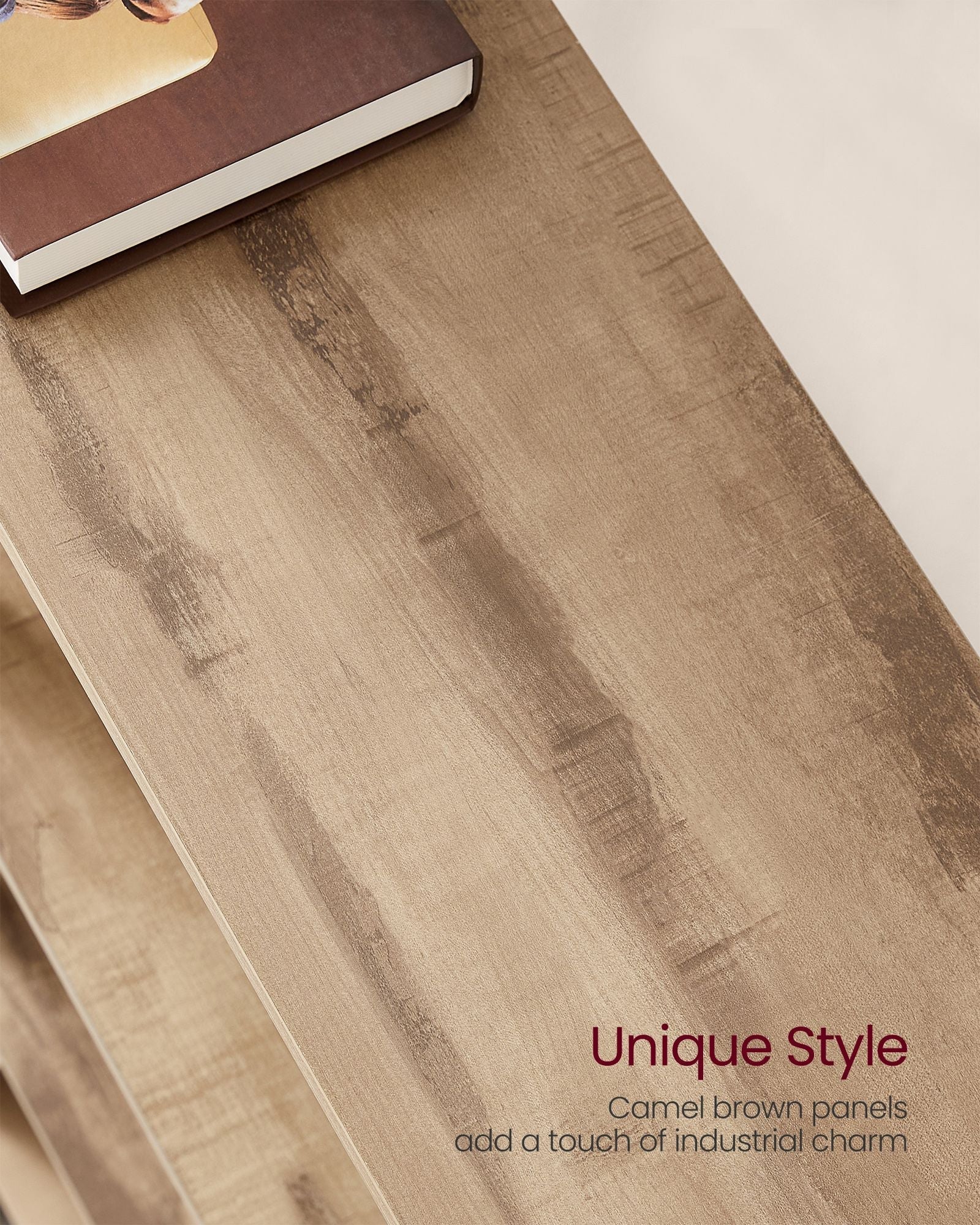 Bookcase - Metal - Rustic Brown - 14 Shelves