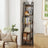 5-Tier Narrow Ladder Bookshelf - Wood - Rustic Brown - Versatile for Home Office
