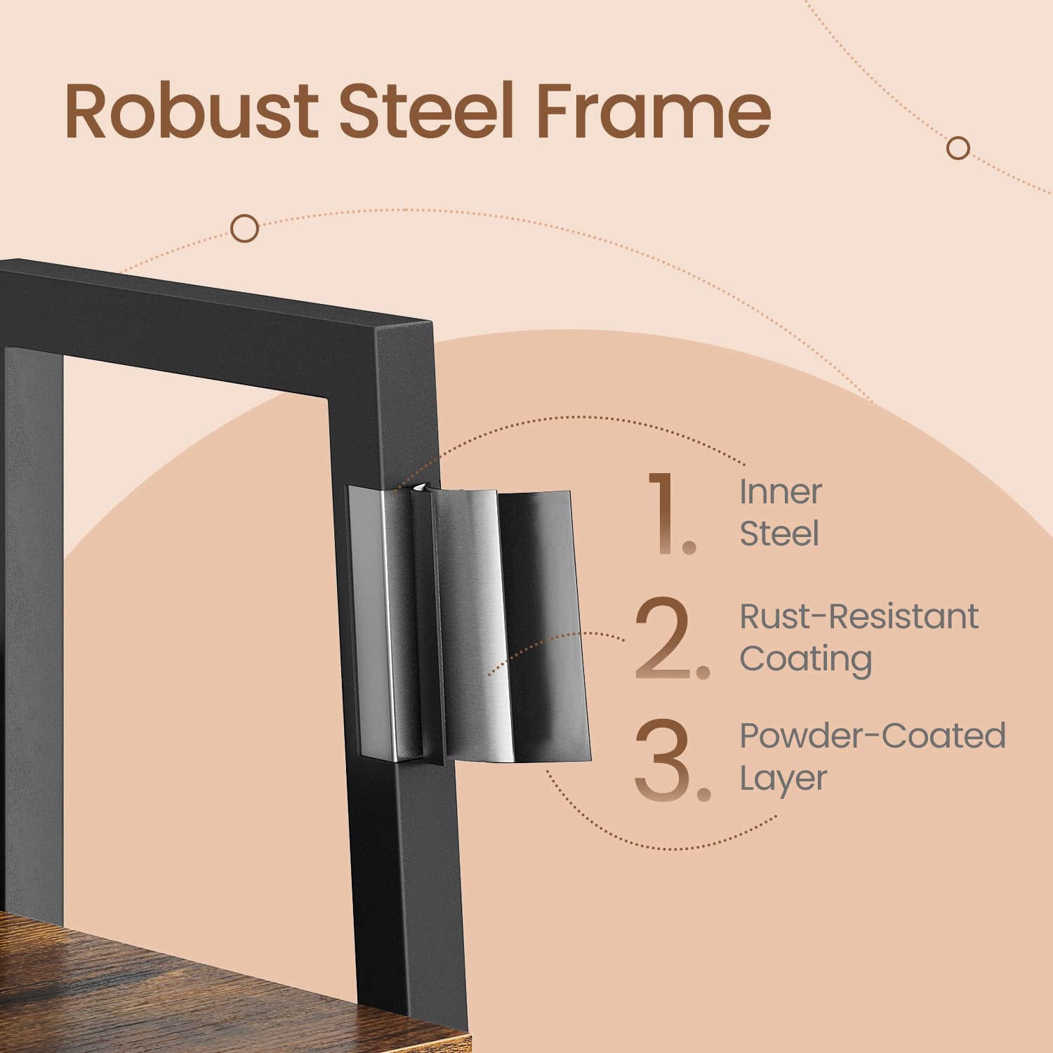 5-Tier Narrow Ladder Bookshelf - Wood - Rustic Brown - Versatile for Home Office