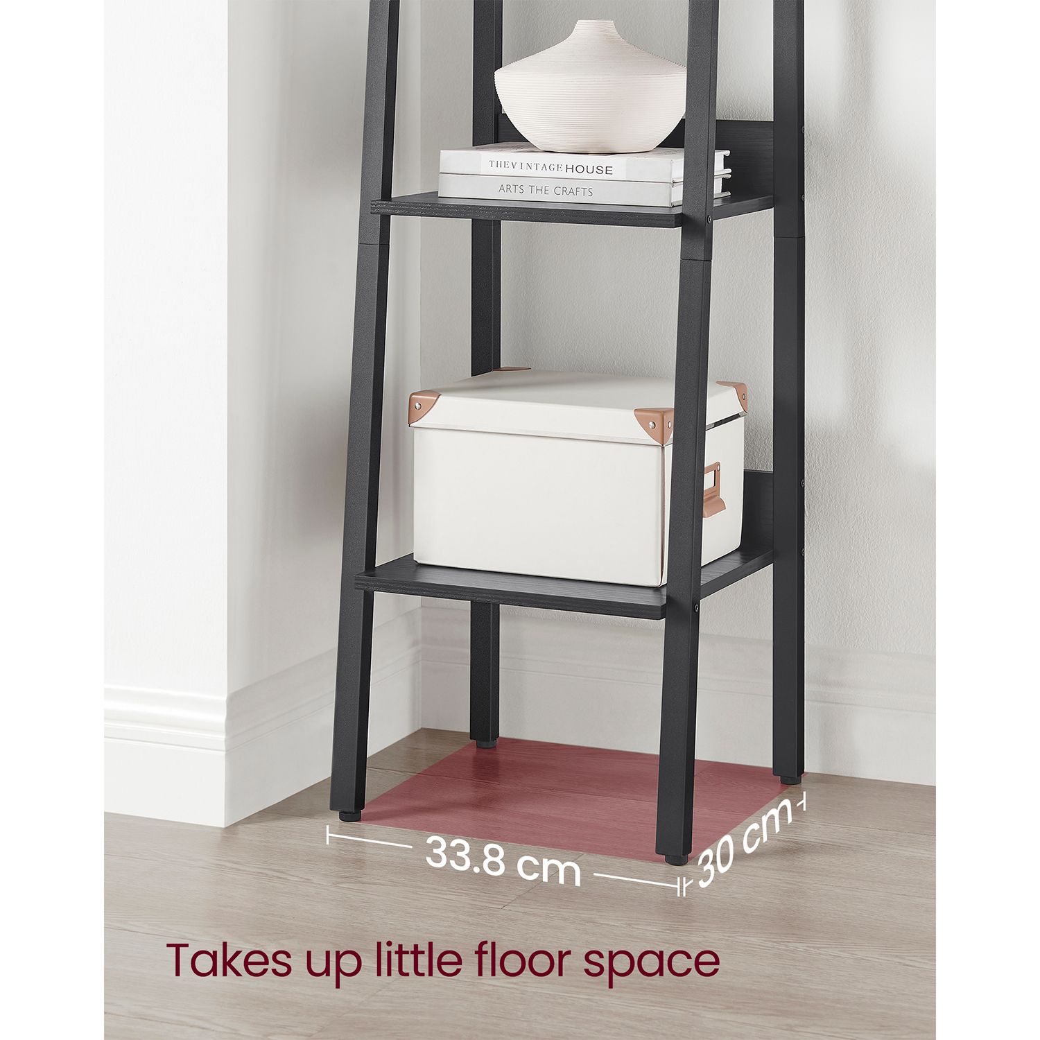 5-Tier Freestanding Narrow Shelf - Steel Frame - Rustic Brown and Black - Easy to Assemble