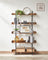 5-Tier Bookcase - Wood - Rustic Brown and Black - Bedroom