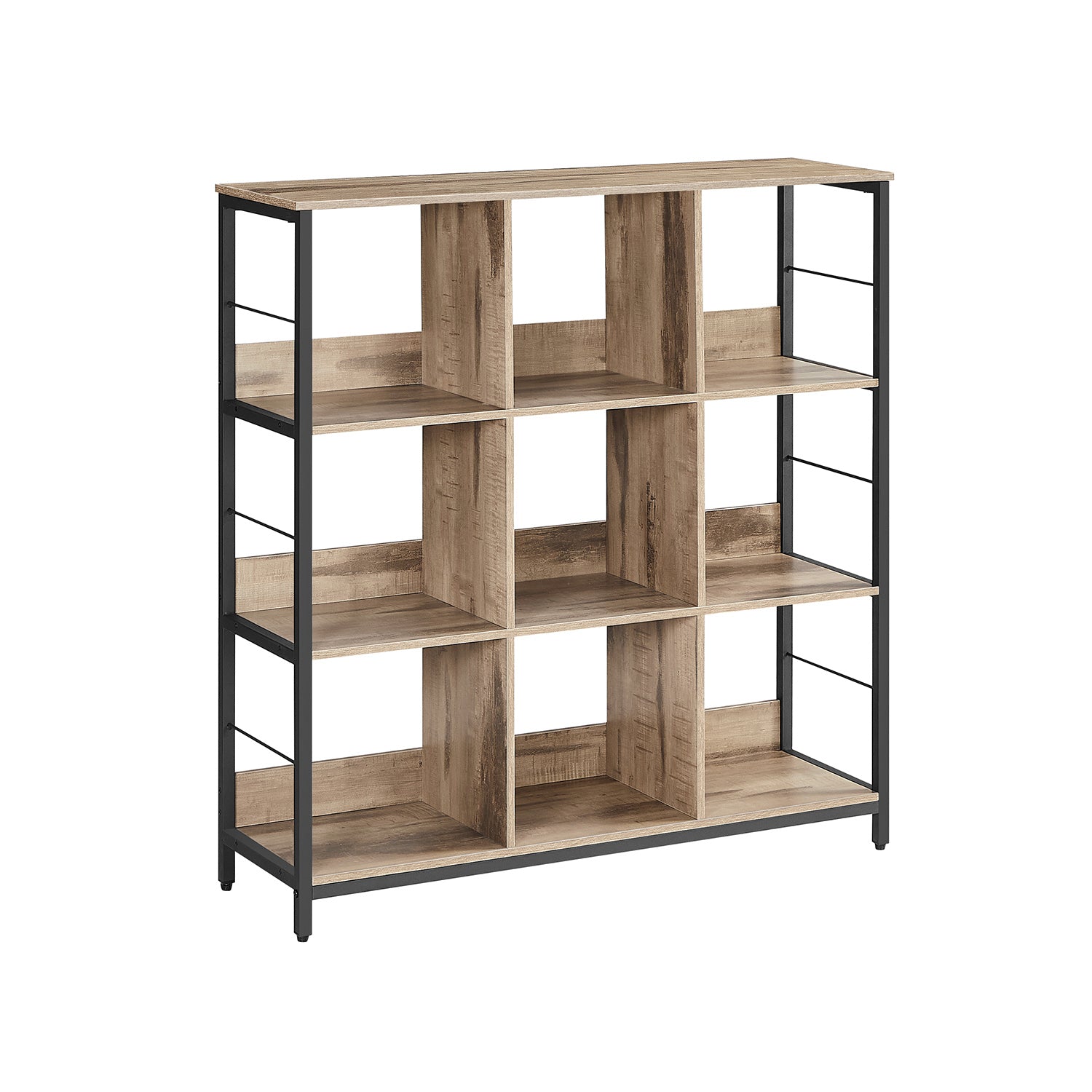4-Tier Bookcase - Wood - Rustic Brown and Black