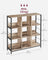 4-Tier Bookcase - Wood - Rustic Brown and Black