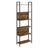 6 Shelf Bookcase - Steel - Rustic Brown and Black
