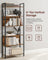 6 Shelf Bookcase - Steel - Rustic Brown and Black