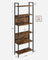 6 Shelf Bookcase - Steel - Rustic Brown and Black