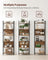 6 Shelf Bookcase - Steel - Rustic Brown and Black
