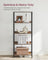 5-Tier Bookshelf - Wood - Rustic Brown