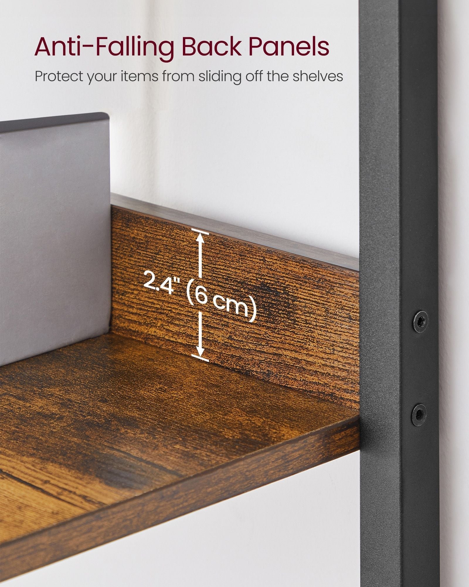 5-Tier Bookshelf - Particle Board - Rustic Brown