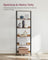 5-Tier Bookshelf - Particle Board - Rustic Brown