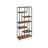 6-Tier Bookcase - Engineered Wood - Rustic Brown and Black - Geometric Design and Versatile Storage