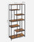 6-Tier Bookcase - Engineered Wood - Rustic Brown and Black - Geometric Design and Versatile Storage
