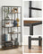 6-Tier Bookcase - Engineered Wood - Rustic Brown and Black - Geometric Design and Versatile Storage