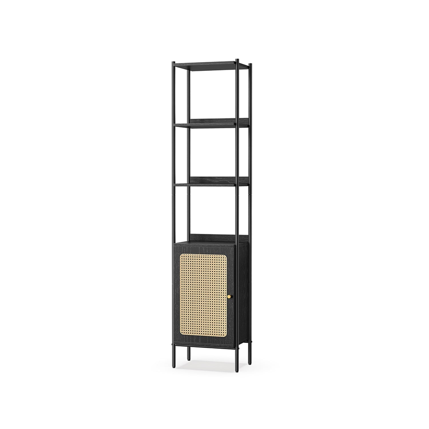 Bookcase - Metal - Ebony Black - Adjustable Shelves