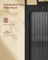 Tall Bookshelf - Metal Frame - Ebony Black - Adjustable Shelves with Rattan-Like Doors