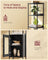 Tall Bookshelf - Metal Frame - Ebony Black - Adjustable Shelves with Rattan-Like Doors