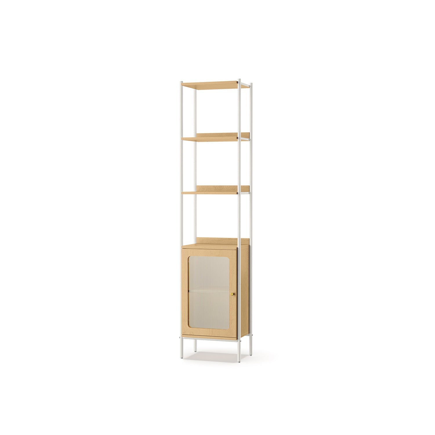 6-Tier Bookcase - Metal Frame - Oak Beige - Adjustable Shelves