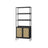 6-Tier Bookcase - Metal - Oak Beige - Adjustable Shelves with Rattan-Like Doors