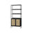 6-Tier Bookcase - Metal - Oak Beige - Adjustable Shelves with Rattan-Like Doors